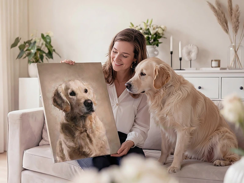 Handgetekende dierenportretten van je hond, kat of paard door Pets & Pictures.